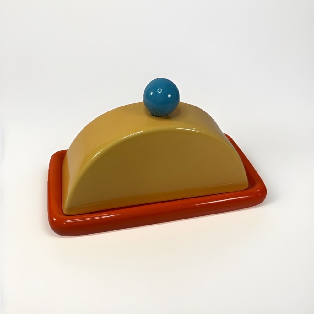 Tabitha Brown Butter Dish  Spread Love Orange Yellow and Blue Sleek Design